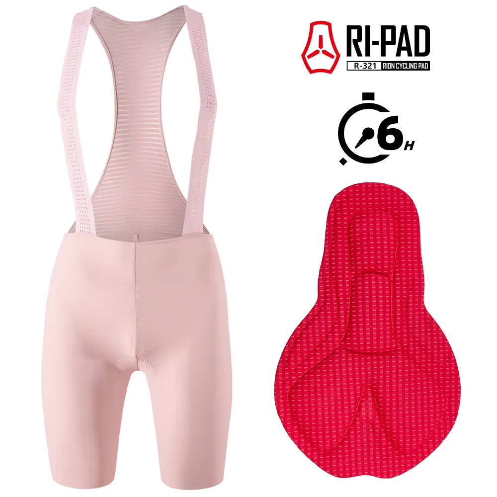 RION Cycling Shorts Men MTB Bib Tights With Suspenders Mountain Bike Bicycle Lycra Biker Bibs 3D Pad 5H Seamless Leg  Pro Summer-WAYBIKER