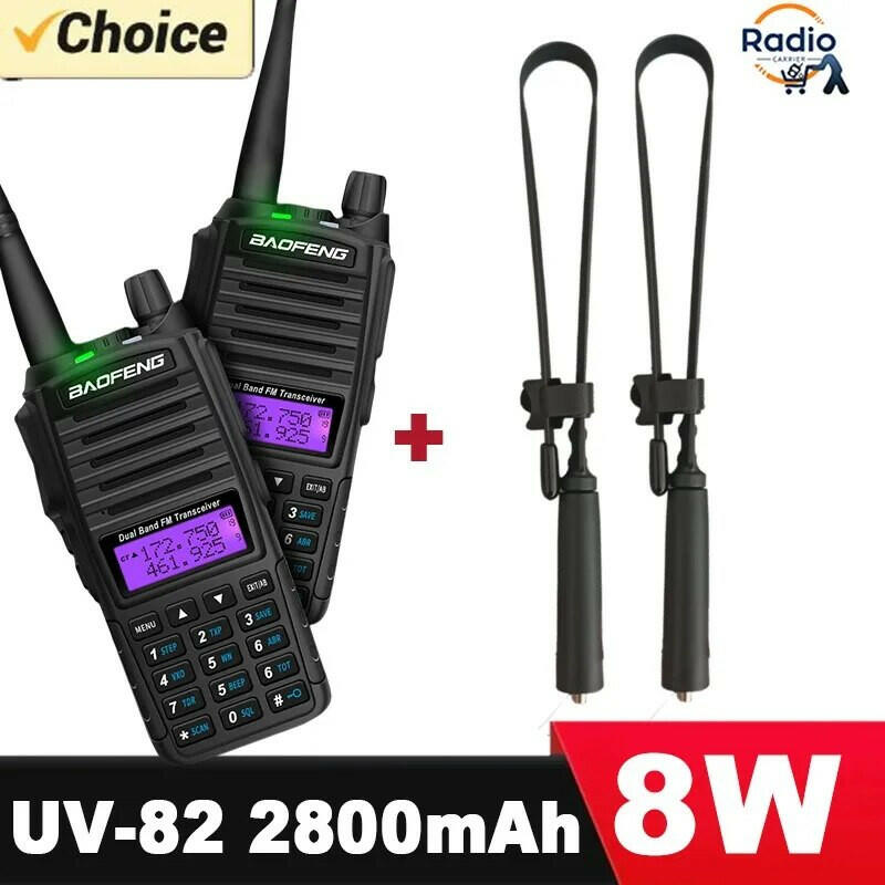 Baofeng Walkie Talkie 2 Way Ham radio comunicador UV 82 Dual PTT 8W 5W 10KM Dual Band UV-82 UHF VHF UV82 UV 5R 9R 13 UV16 Radios-WAYBIKER