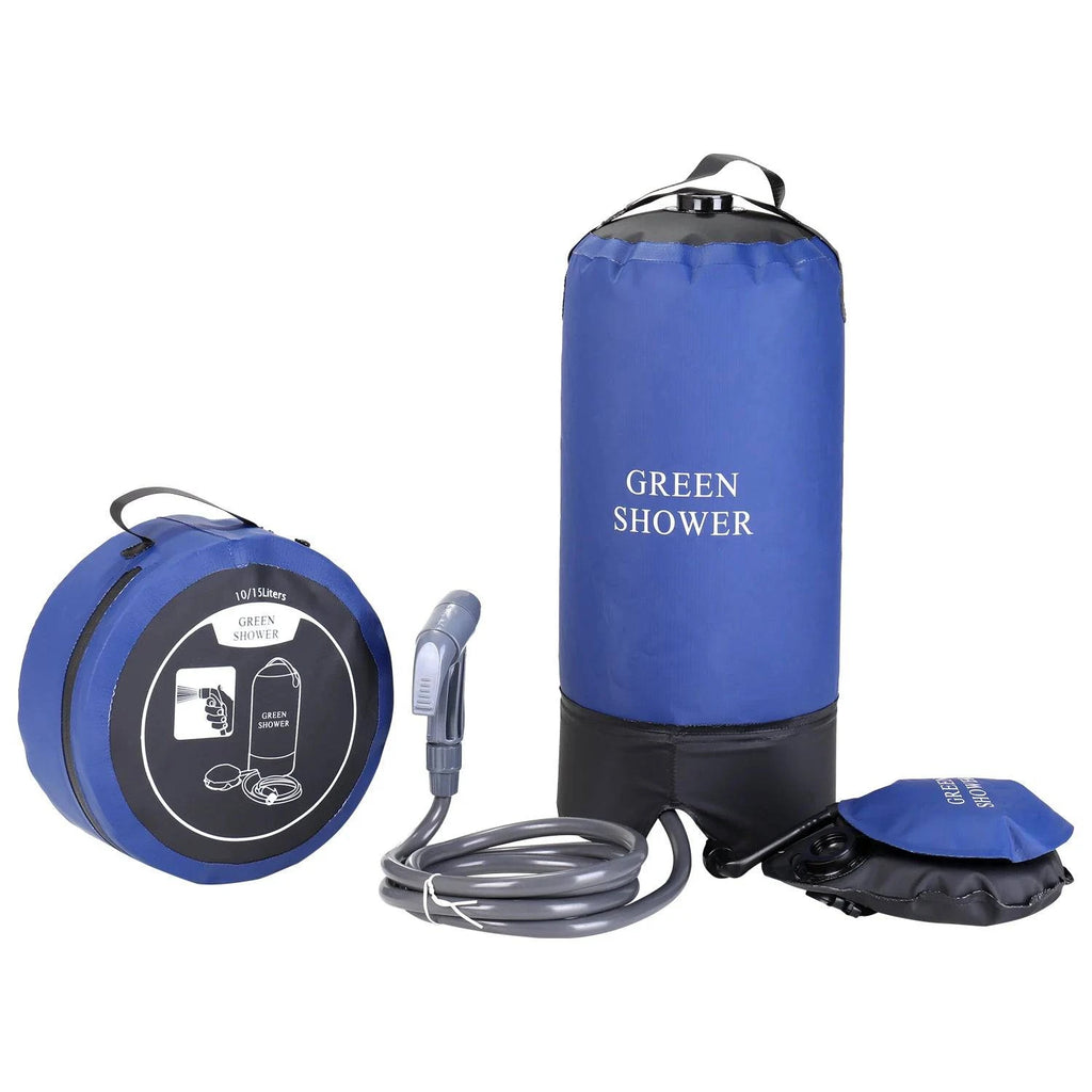 Portable Lightweight Outdoor Shower Water Bag PVC Pressure Shower Bag with Foot Pump For Beach Camping Hiking Climbing Bathing-WAYBIKER