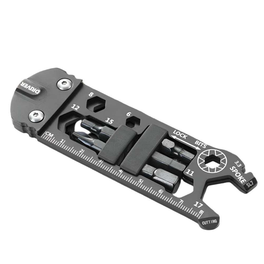 16 In 1 Portable Stainless Steel Screwdriver Wrench Ruler Multi-function MTB Mountain Cycling Spanner Bicycle Repair Tool Set-WAYBIKER