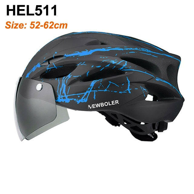 NEWBOLER Bike Helmet Man Women Safety Helmet Outdoor Motorcycle Bicycle Helmet Removable Lens Visor Mountain Road Cycling Helmet-WAYBIKER