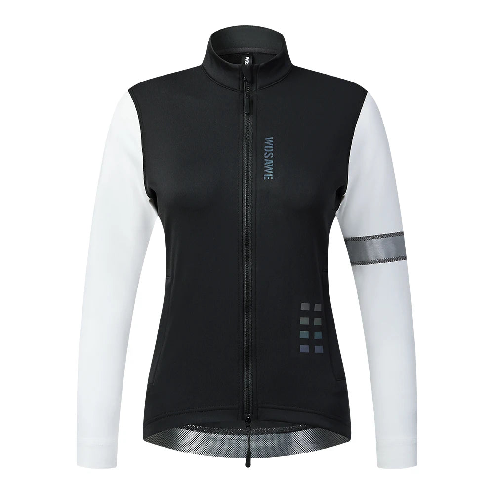 WOSAWE Women's Winter Thermal Fleece Cycling Jersey Long Sleeve Bike Jacket for Riding & Gym Ropa Ciclismo Clothings