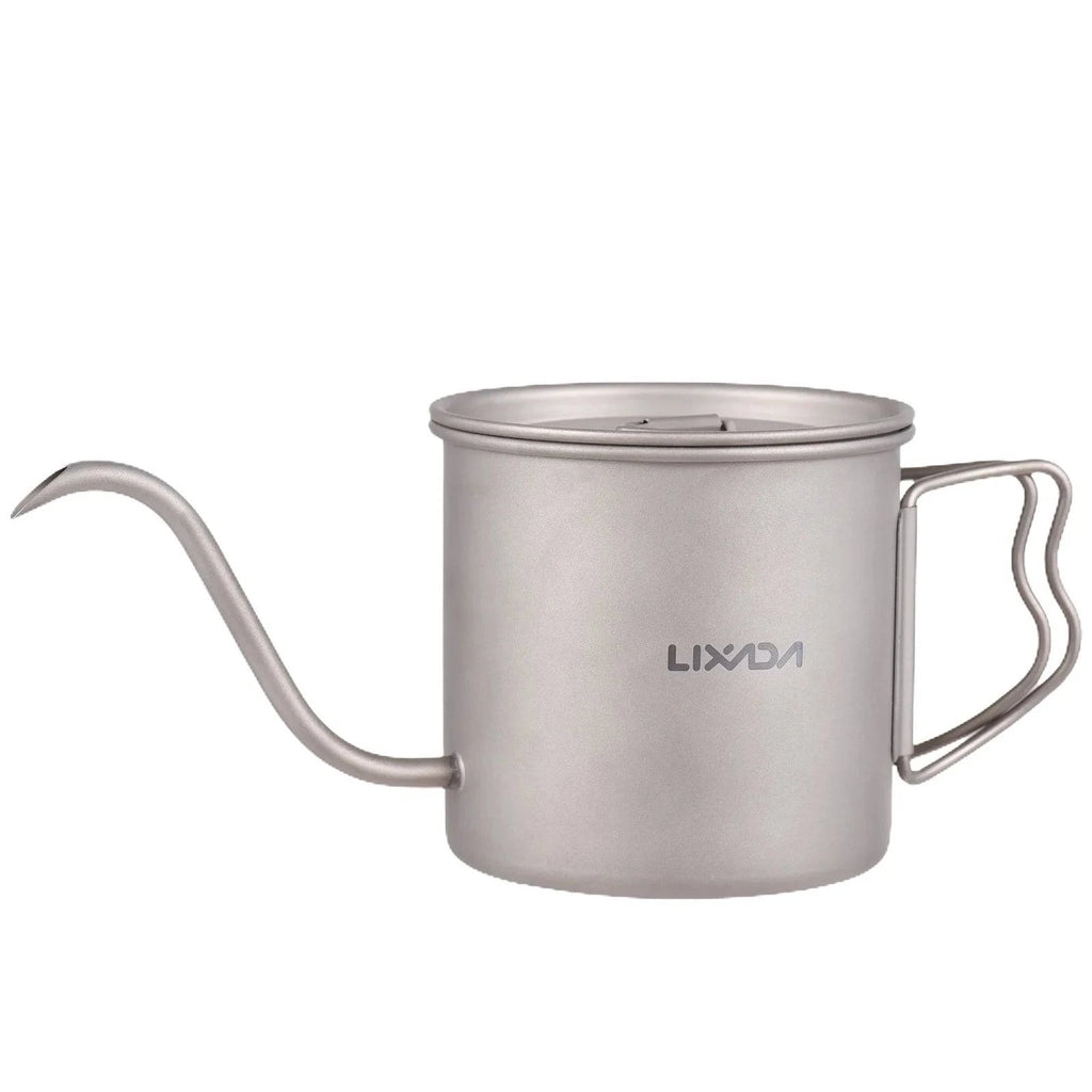Coffee Pour Over Kettle Coffee Mini Tea Water Camping Pot Stove Top Coffee Pot Gooseneck Ti 400ml-WAYBIKER