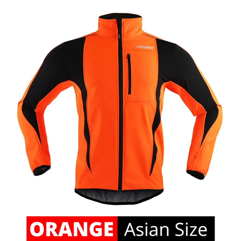 Cycling Jacket Warm Up Thermal Fleece Cycling Jacket Bicycle MTB Road Bike Clothing Windproof Waterproof Long Jersey Jersey-WAYBIKER