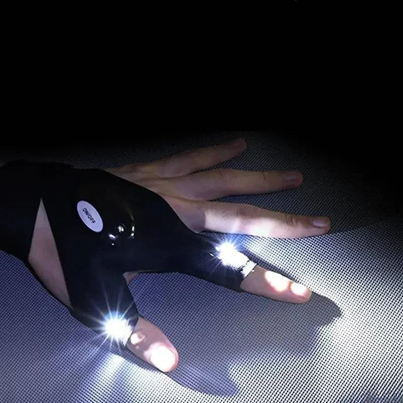 Night Light Fingerless Glove Waterproof Led Fishing Gloves Camping Hiking Survival Rescue Multi Light Tool Outdoor Tool-WAYBIKER