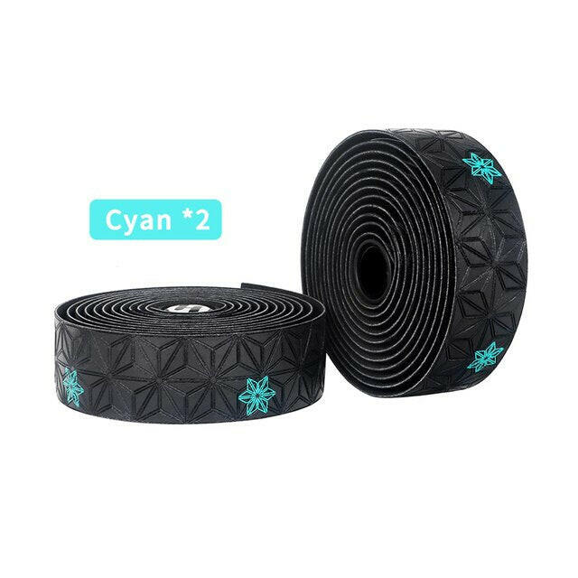 New Road Bicycle Bar Tape Two-Color Chrysanthemum Print HandleBar Tapes EVA/PU Soft Non-Slip Shock Breathable Road Bike Wrap Tap-WAYBIKER