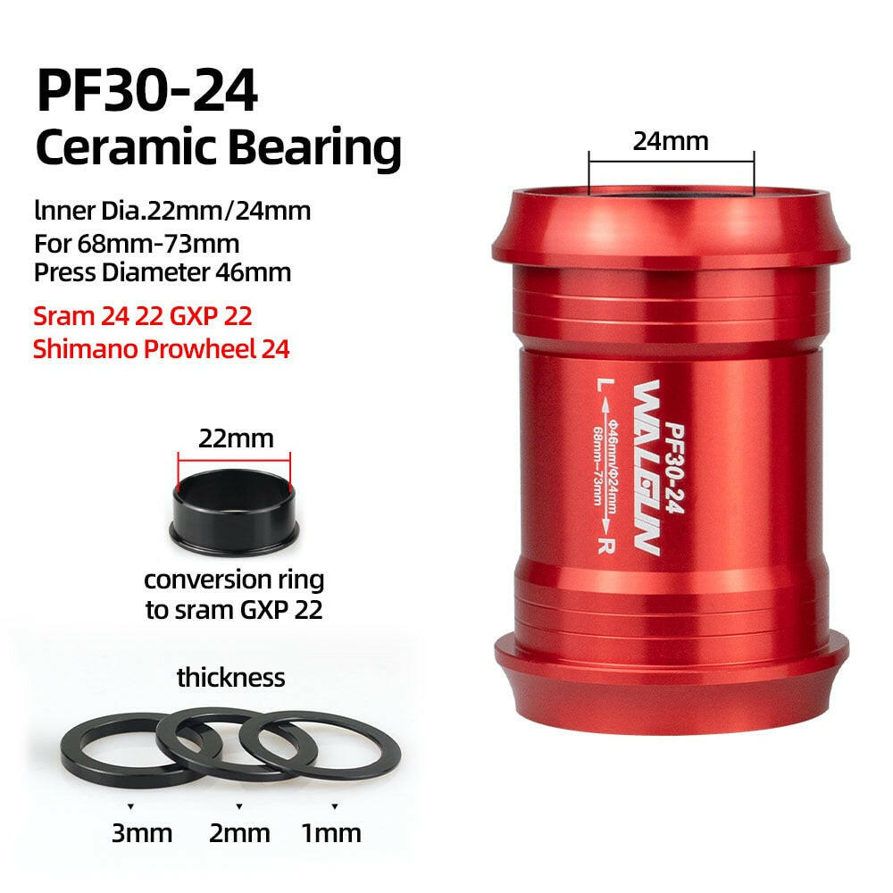 PF30 Bike Bottom Bracket Ceramic BB for MTB Road PF4630 24mm 30mm DUB 29mm GXP Movimento Central Ultegra XT GXP Bicycle Crank-WAYBIKER