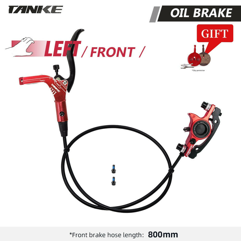TANKE MTB Bike Hydraulic Disc Brake Set 160mm Rotors Oil Calliper Plate Front Rear Mountain Bicycle Clamp 22.2mm Handle A Pillar-WAYBIKER