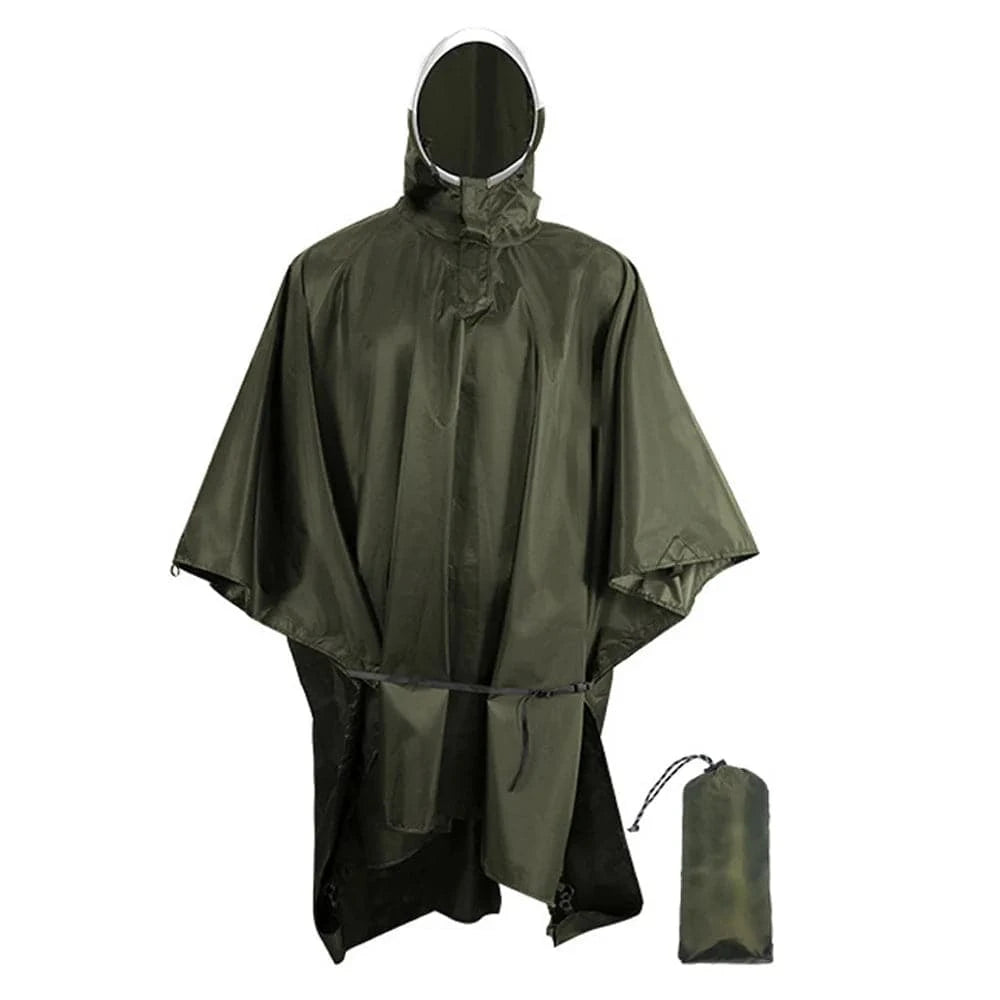 Hooded Waterproof Rain Coat Lightweight Reusable Rain Poncho with High-definition Transparent Brim for Hiking Camping Fishing-WAYBIKER