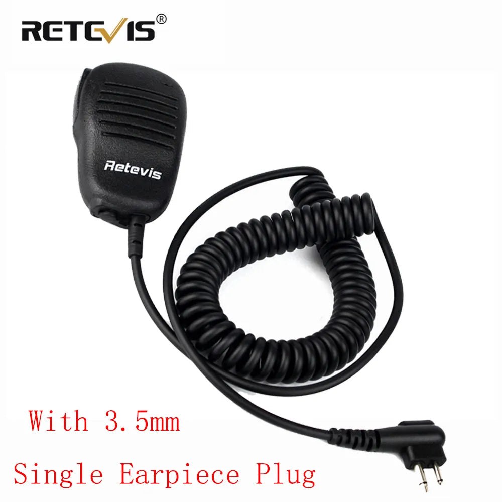 RETEVIS R-312 2Pin PTT MIC Speaker Microphone With 3.5mm Single Pin Earpiece Plug For Motorola TYT TC-500/TC-600/TC-700 DEP450-WAYBIKER