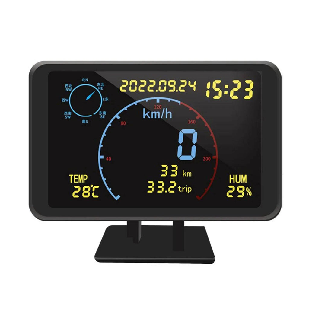 Digital GPS Speedometer Odometer  4.7 inch LCD Display HUD Display with Over Speeding Alarm  for All 5-24V Vehicle-WAYBIKER