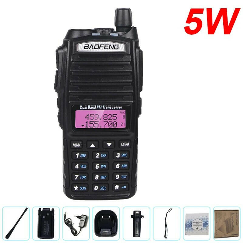 Baofeng UV 82 Walkie Talkie Long Range 8W Radio Comunicador High Power Dual PTT For Hunting UV-82 UHF VHF Portable FM Ham Radios-WAYBIKER