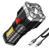 5LED High Power Led Flashlights Rechargeable Camping Spotlight with Side Light 3 Lighting Modes for Camping Adventure Outdoor-WAYBIKER