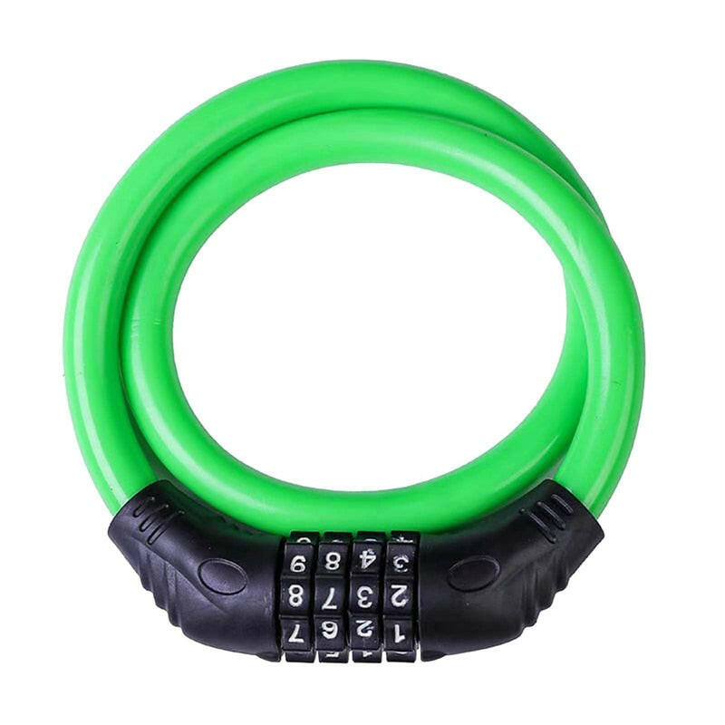 Bicycle Lock 4 Digit Code 600mm*12mm Anti-theft Lock Bike Security Accessory Steel Cable Cycling Bicycle Lock-WAYBIKER
