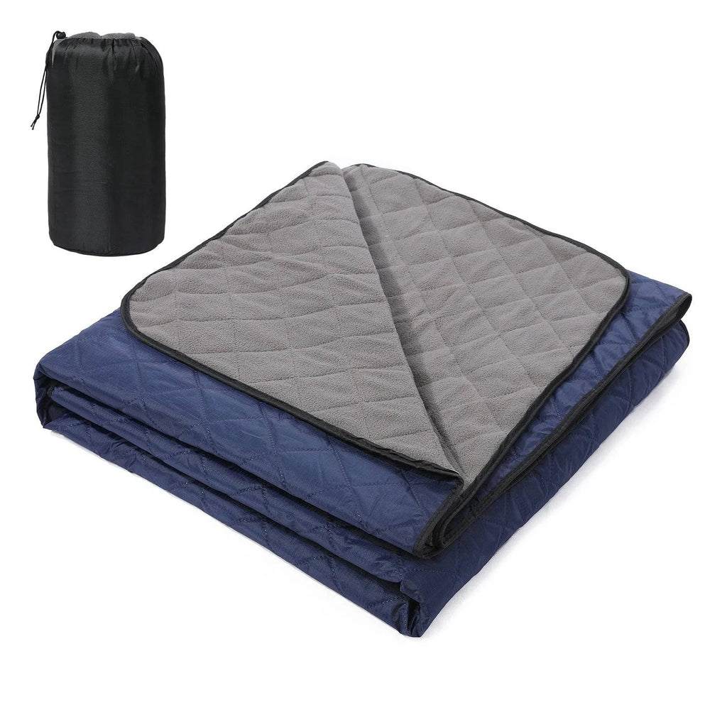Camping Blanket Water-resistant Quilted Fleece Stadium Blanket Waterproof Camping Mat for Outdoor Camping Picnic Park-WAYBIKER