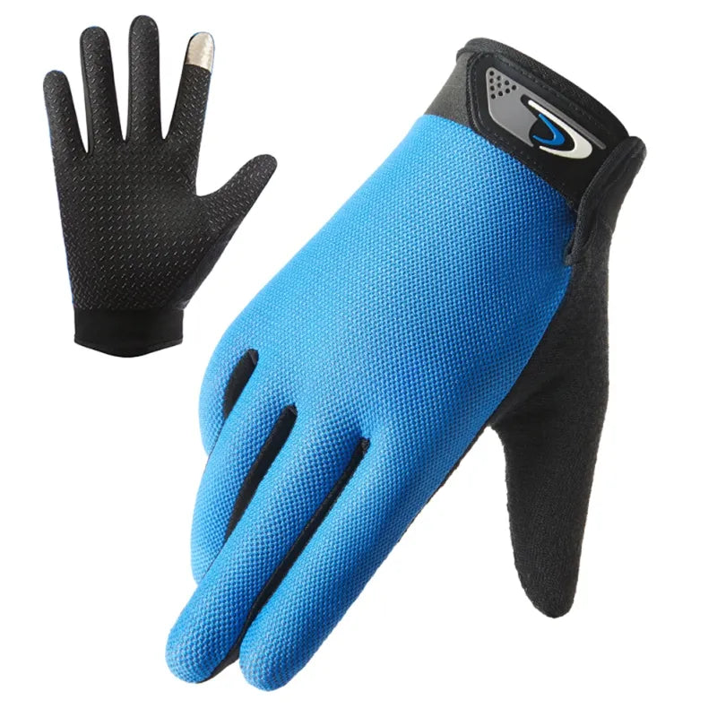 Cycling Fishing Gloves Touch Screen Non-slip Full Finger Thin Breathable Mesh Bike Bicycle Gloves Quick Dry Gloves for Men Women-WAYBIKER