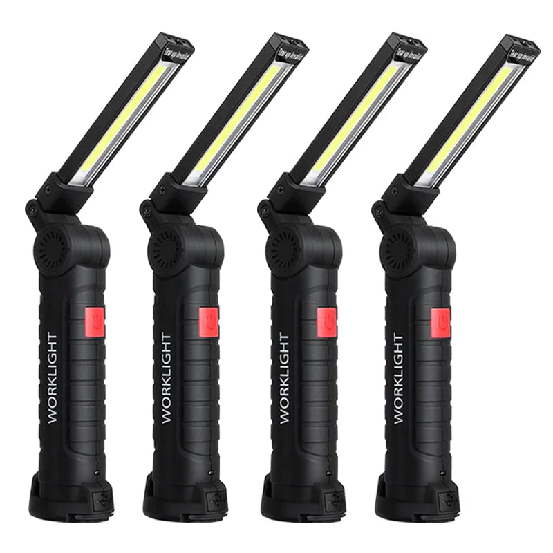 Multi Function Folding Work Light COB LED Camping Flashlight USB Rechargeable with Built-in Battery 5 Modes Inspection Lamp-WAYBIKER