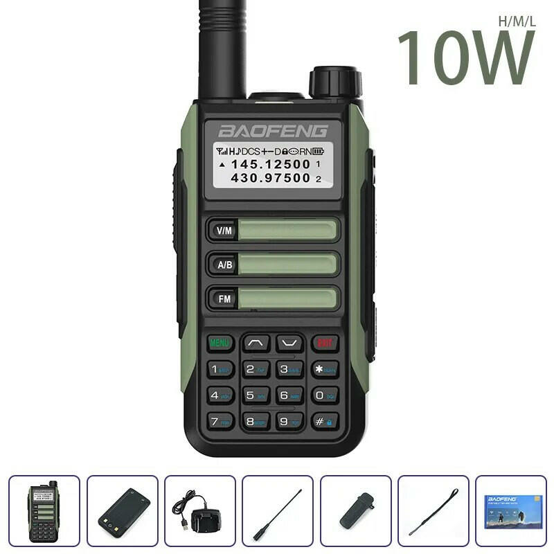 Baofeng UV-16 Plus Walkie Talkies Long Range 10KM Waterproof Two Way Radio10W VHF UHF Band UV 16 Pro USB Type C Upgrade of UV-5R-WAYBIKER