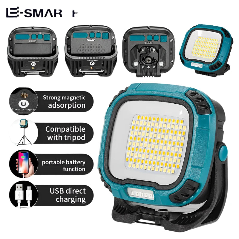 Strong Light COB Flashlight USB Rechargeable Torch Portable Outdoor Power Bank Camping Fishing Emergency Work Lamp With Hook-WAYBIKER