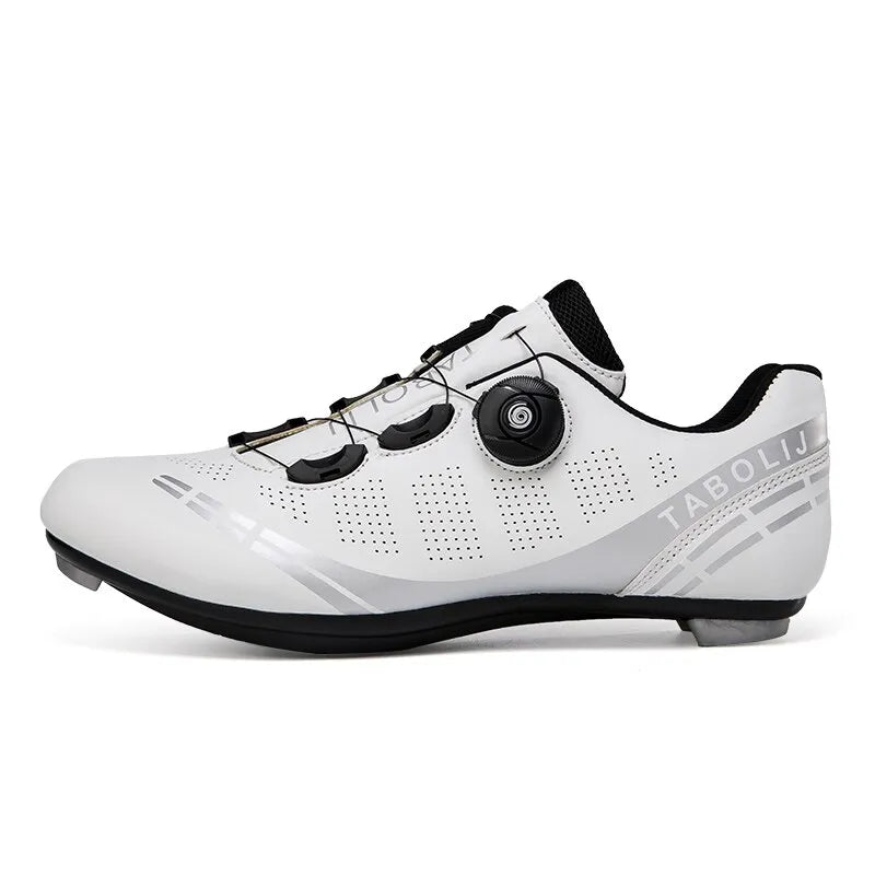 Baasploa Men Cycling Shoes Professional Road SPD Sneakers Bike Flat Racing For Men Breathable Mountain Biking Footwear Antiskid-WAYBIKER