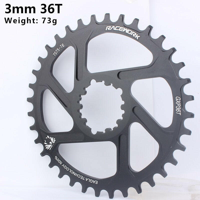RACEWORK MTB GXP Bicycle Chainring 3/6mm Offset 32/34/36/38T Mountain Bike Chainwheel For 10 11 12 Speed GXP Direct Mount Crank-WAYBIKER