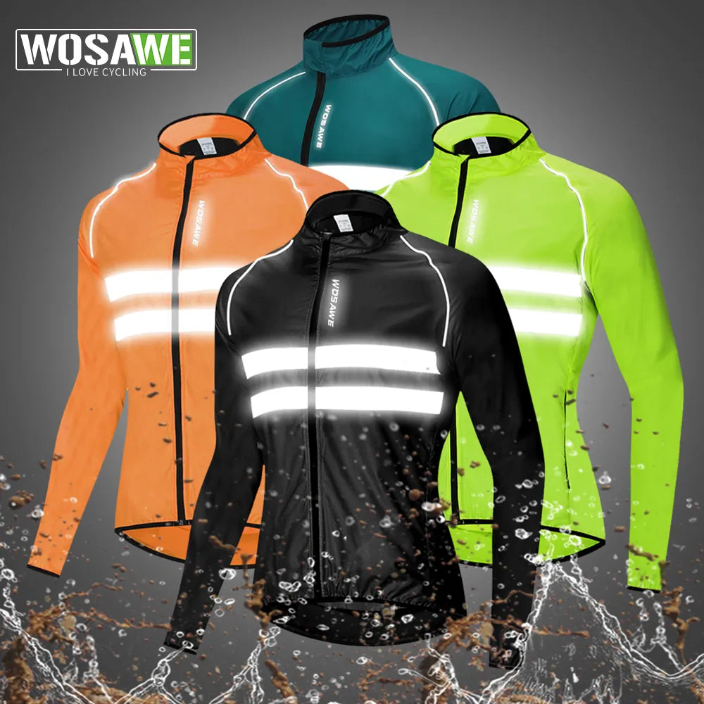 WOSAWE Men Cycling Windbreaker MTB Bicycle Long Sleeve Coat Water Resistant Outdoor Sport Jersey Bike Jacket Cycling Clothing-WAYBIKER