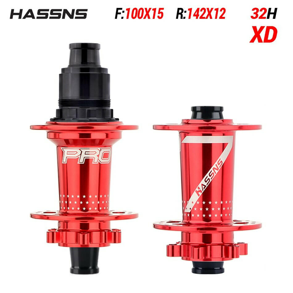 HASSNS PRO7 Bicycle Hub HG/XD/MS 32Holes J-Bend Spoke 4Pcs Sealed Bearing for SHIMANO Mountain Bike Freehub 8/9/10/11/12Speed-WAYBIKER