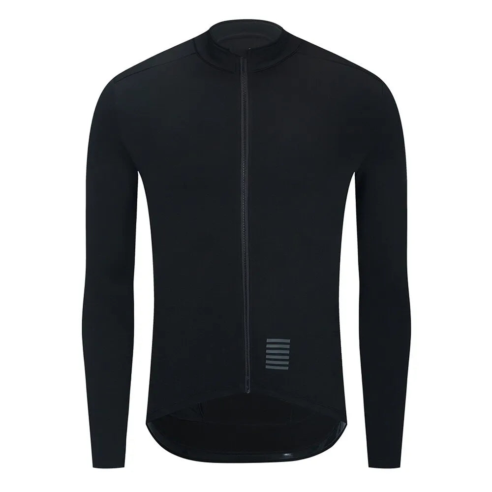 Ykywbike Winter Cycling Jersey Men Thermal Fleece MTB Bicycle Clothing Long Sleeve Warm Road Tops Bike Cycling Jersey For 5-15℃-WAYBIKER