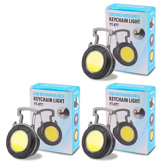 COB Multifunctional Portable Mini Keychain Light Rechargeable USB Interface LED Work Light Emergency Outdoor Camping Light-WAYBIKER