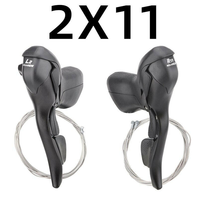 MicroNEW Road Bike Shifters 3x7 3x8 3x9 3x10 3X11Speed Brake Lever Bicycle 2x7 2x8 2x9 2x10 Speed Derailleur for Shimano-WAYBIKER