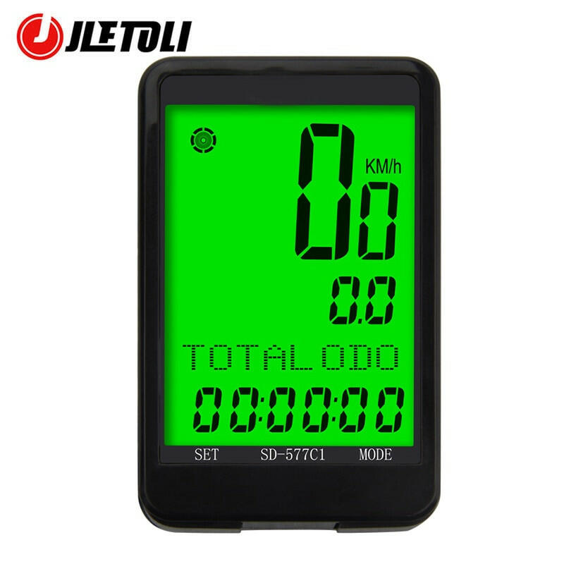 JLETOLI Wireless Cycling Computer Bike Speedometer LCD Display Auto Wake Stopwatch Odometer Bicycle Accessories 9 Languages