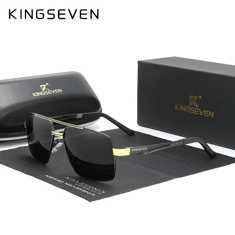 KINGSEVEN Brand Men's Aluminum Sunglasses Polarized Men Mirror Male Sun Glasses Sports Eyewear-WAYBIKER