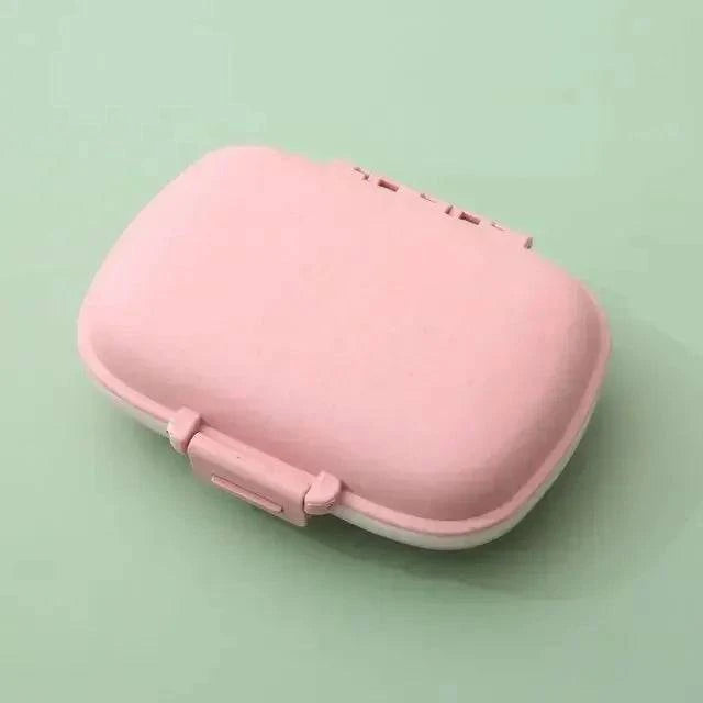 8 Grids Organizer Container For Tablets Travel Pill Box With Seal Ring Small Box For Tablets Wheat Straw Container For Medicines-WAYBIKER