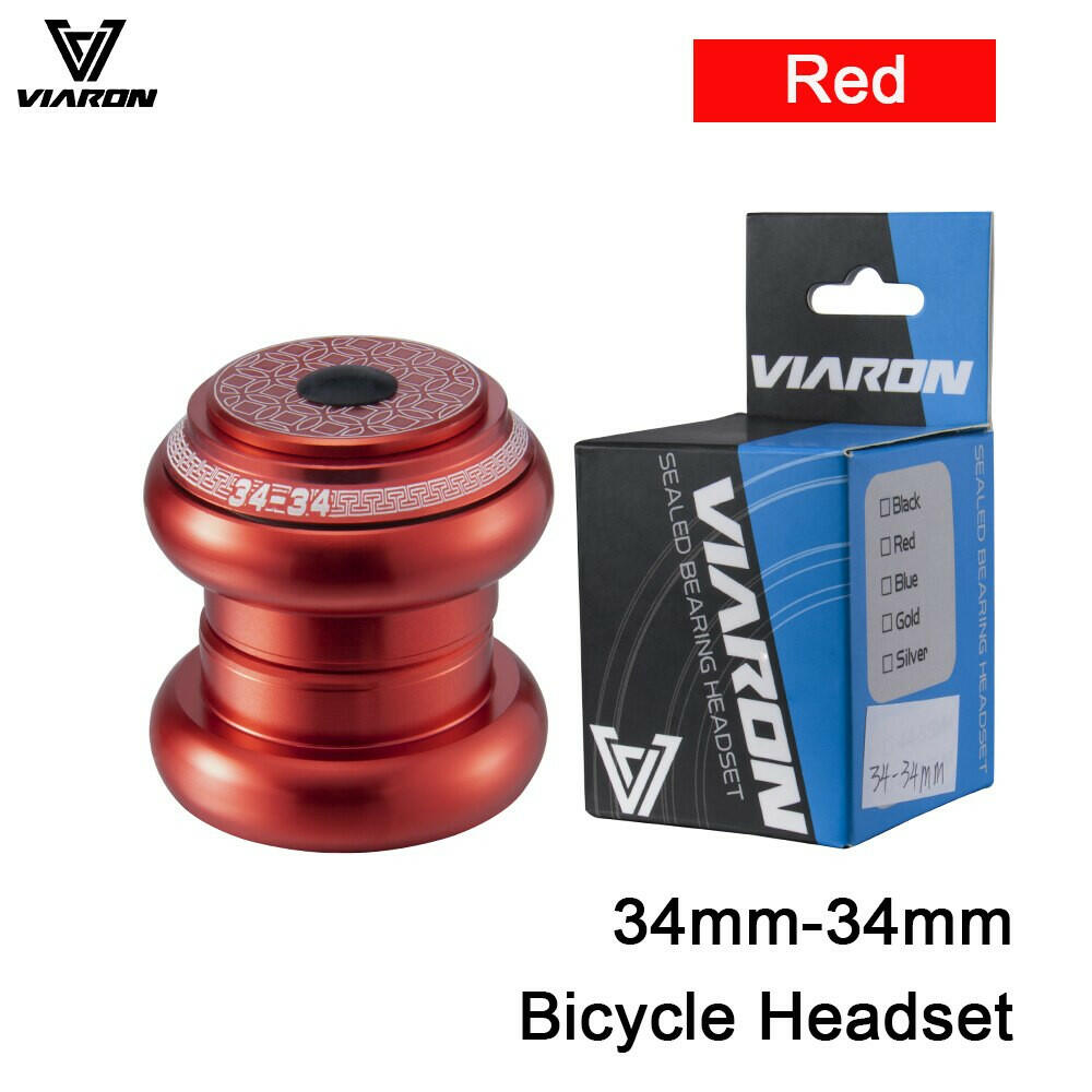 VIARON Bicycle Headset 34-34mm 44-44mm CNC 1 1/8"-1 1/2" MTB Bearing Straight Tapered Tube Fork  Steer Column Integrated System-WAYBIKER