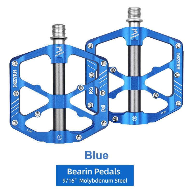 Reflective Bicycle Pedal 3 Bearings Non-Slip MTB Pedals Aluminum Alloy Flat Applicable Waterproof Bicycle parts-WAYBIKER