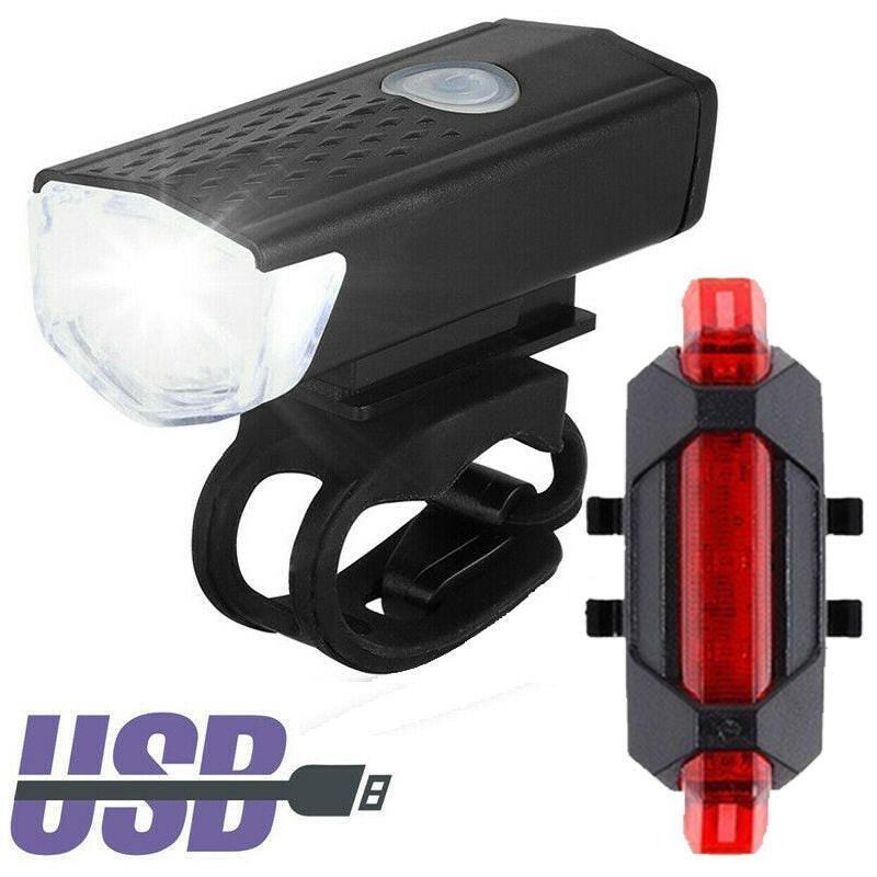 Bicycle Light Waterproof Black Front Red Rear Tail Light LED USB Style Rechargeable or Battery Style Bike Cycling Portable Light-WAYBIKER