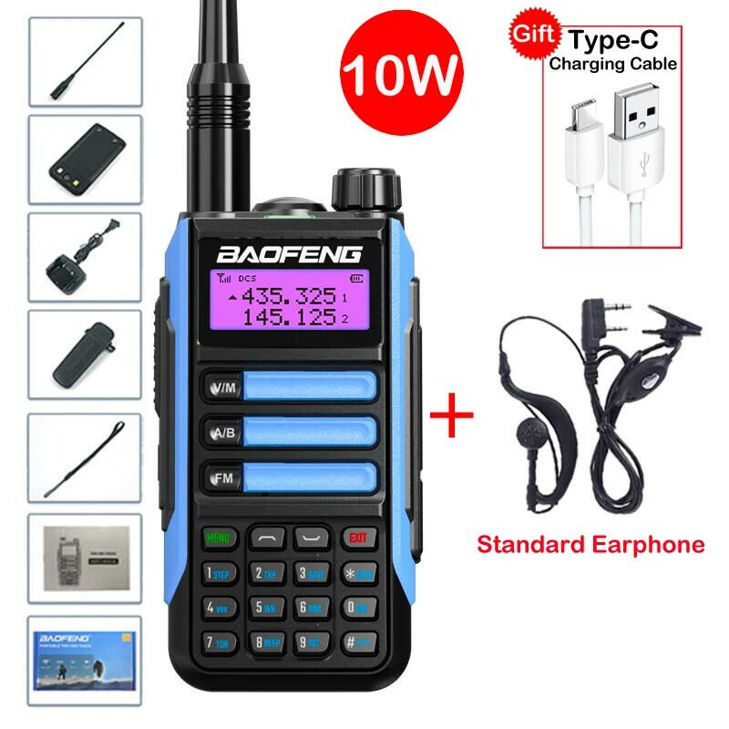 2023 Baofeng UV-16 MAX Walkie Talkie 10 KM Military 10W Powerful Waterproof VHF UHF CB Ham Dual Band Two Way Radio USB-C Charger-WAYBIKER