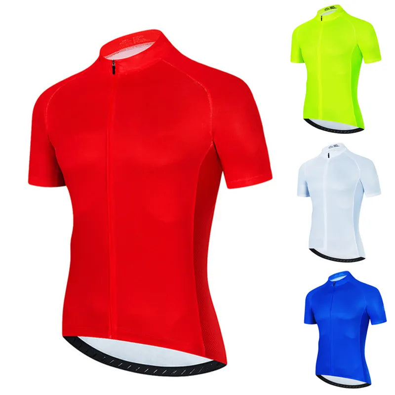 Solid Color Summer Men Short Sleeves Cycling Jersey Polyeste Clothing Quick Dry MTB Bicycle Mallot Ciclismo Shirts Bike Clothes-WAYBIKER