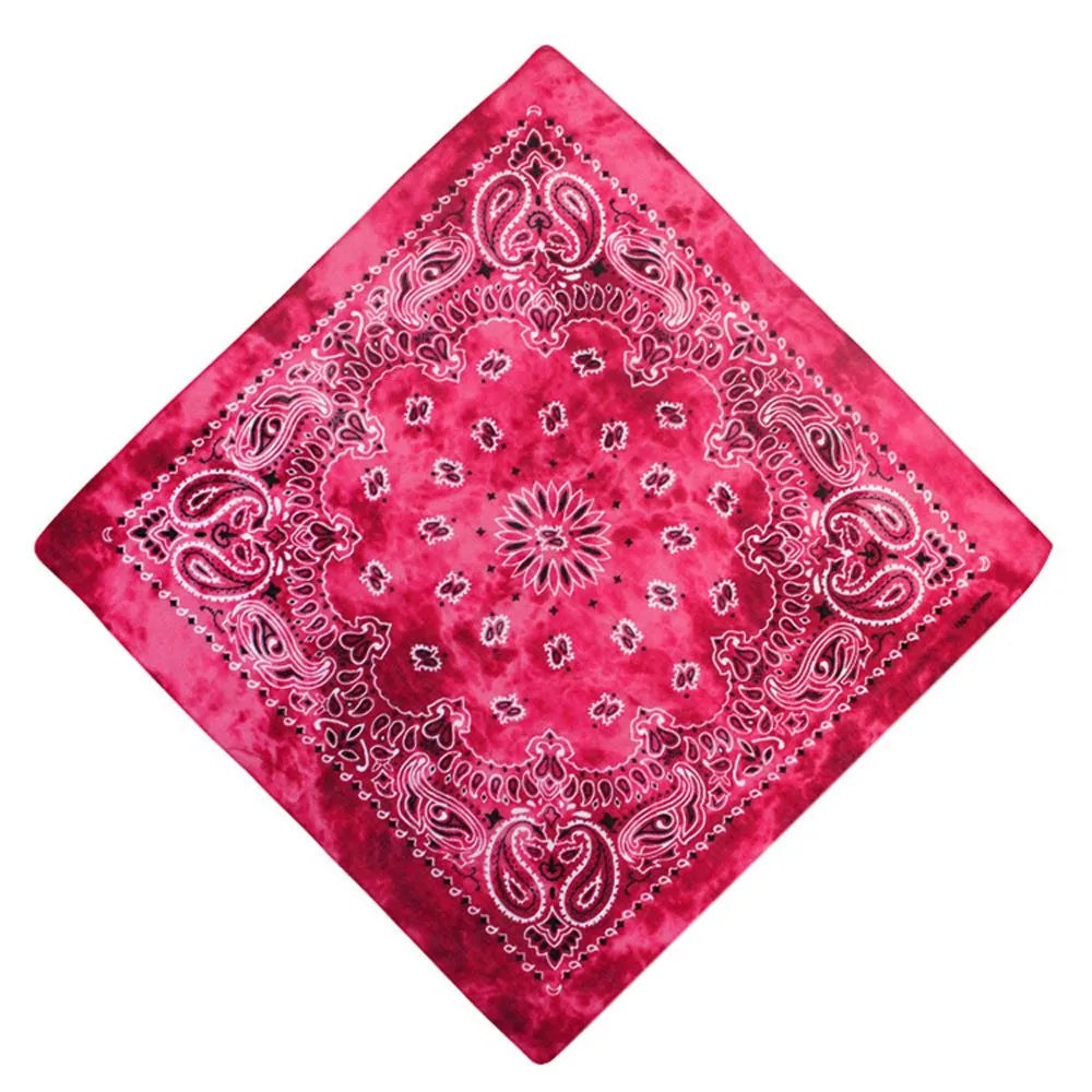 Square Scarf Hair Band Neck Scarf Cotton Bandana Hip Hop Paisley Headband Kerchief Neck Wrap Cashew Tie-dye Seamless Scarves DIY-WAYBIKER