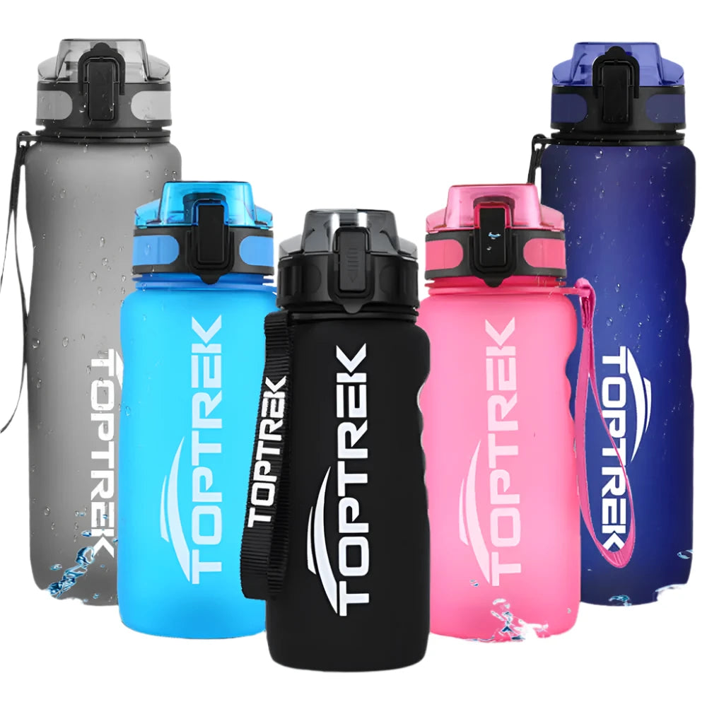 Toptrek Sports Water Bottle 650ML/1000ML BPA Free Outdoor Travel Leakproof Drinking Waterbottle Protein Shaker My Drink Bottle