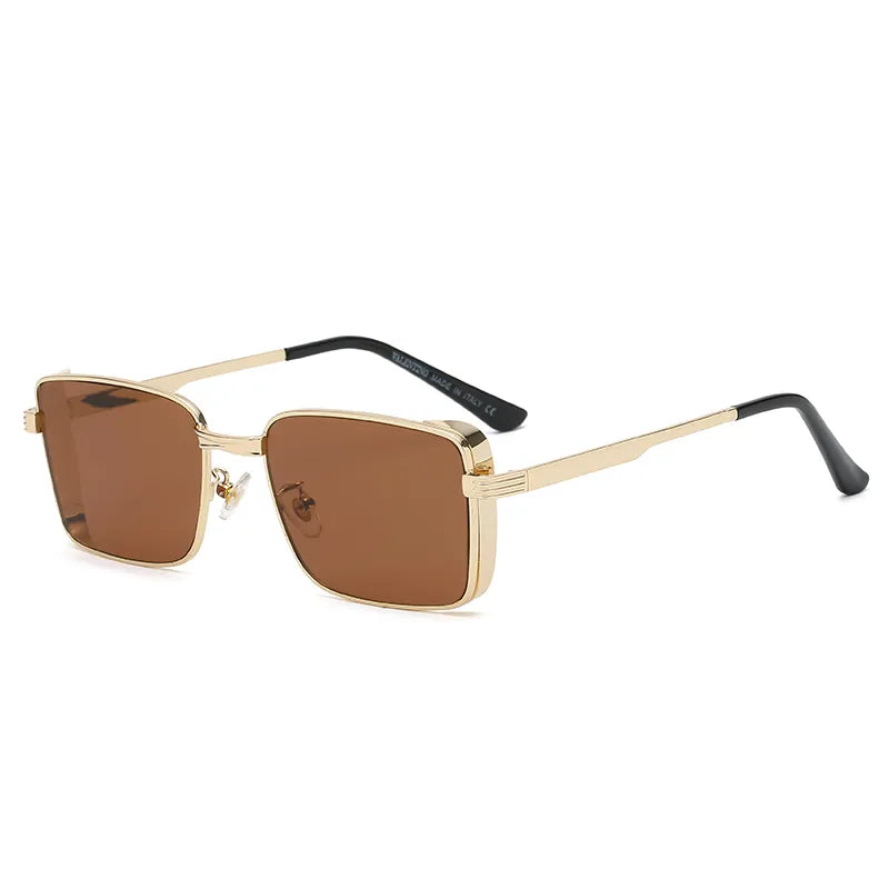 Classic Cycling Square Steampunk Sunglasses Luxury Brand Ourdoor Men Women Retro Rectangle Punk Metal Frame Sun Glasses UV400-WAYBIKER