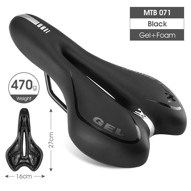 WEST BIKING MTB Bike Saddle Mountain Road Bike Seat PU Leather Cycling Cushion Comfortable Gel Filled Shockproof Bicycle Saddle-WAYBIKER