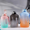 YCALLEY Sport 2l Water Bottle Reminder Silicone Sith Straw Waterbottle Fitness Big Bottles 1500ML / 2300ML / 3800ML 2 liter-WAYBIKER
