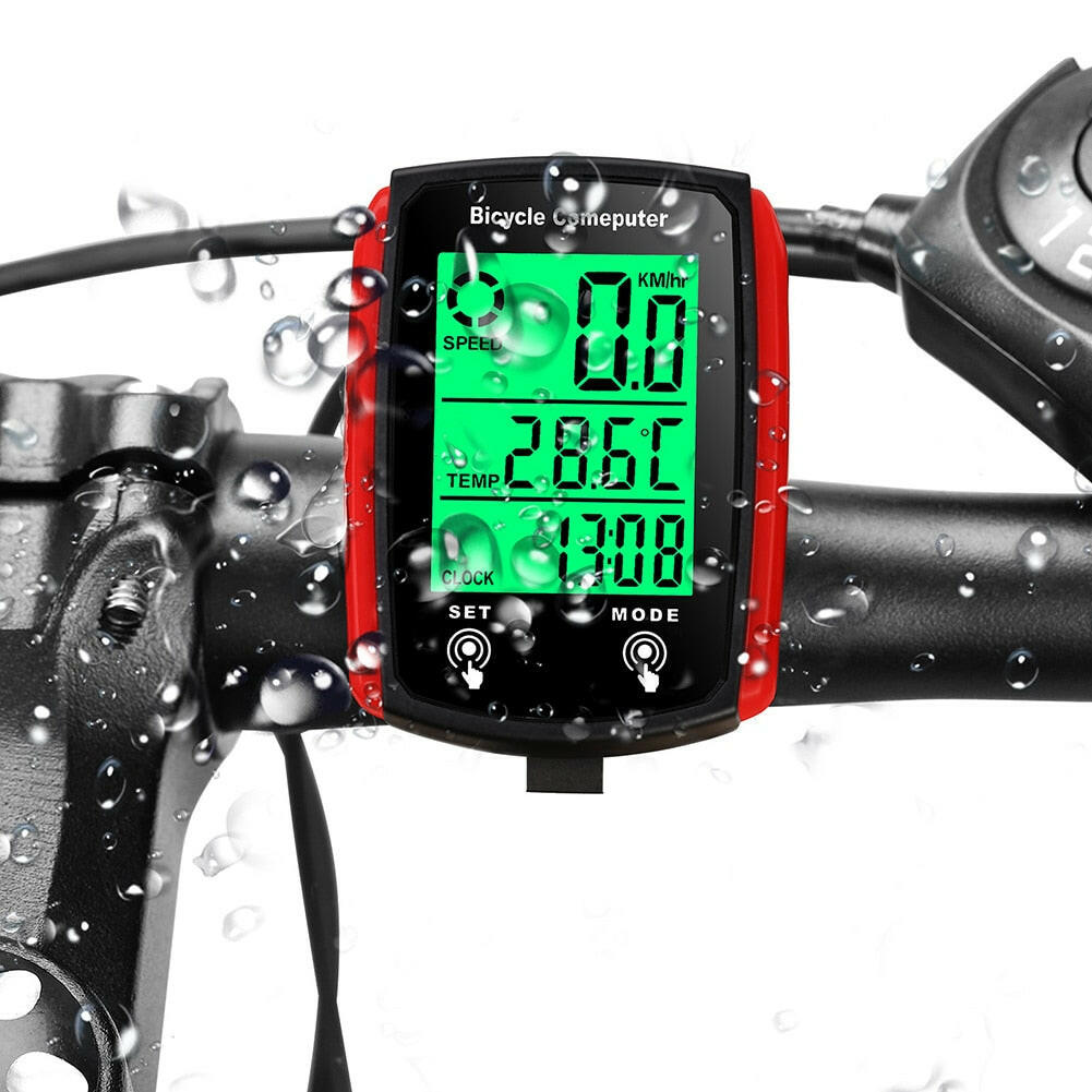 1Pcs Waterproof Bicycle Wired Speedometer Bike LCD Computer Speed Odometer English Speed Counter Code Table Bicycle Accessories-WAYBIKER