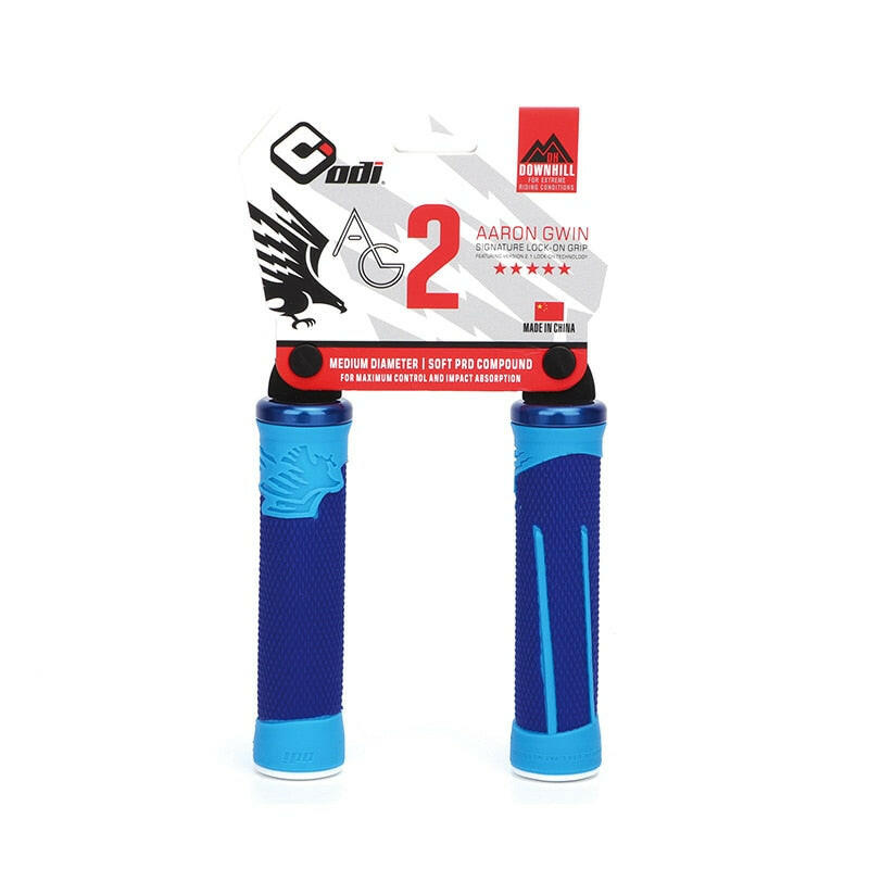 ODI MTB Bike Silicone Grips Comfortable Lockable Handle Grip CNC aluminum lock ring Anti-Slip two-tone Handlebar Grip Bike Parts-WAYBIKER