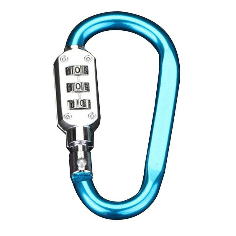 Bicycle Anti-theft Lock Carabiner Password Aluminum Alloy Hiking Bag Luggage Security Carabiner Lock3 Dial Password Padlock Tool-WAYBIKER