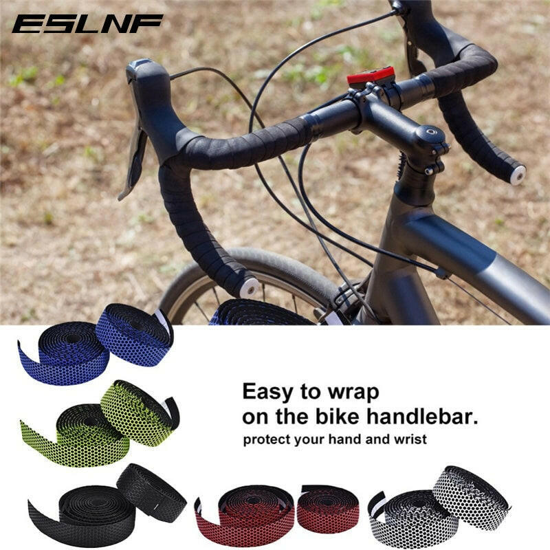 ESLNF Bike Handlebar Tape Silica Gel Road Bicycle Handle Bar Straps Breathable Anti-slip Cycling Racing Fixed Gear Belt-WAYBIKER