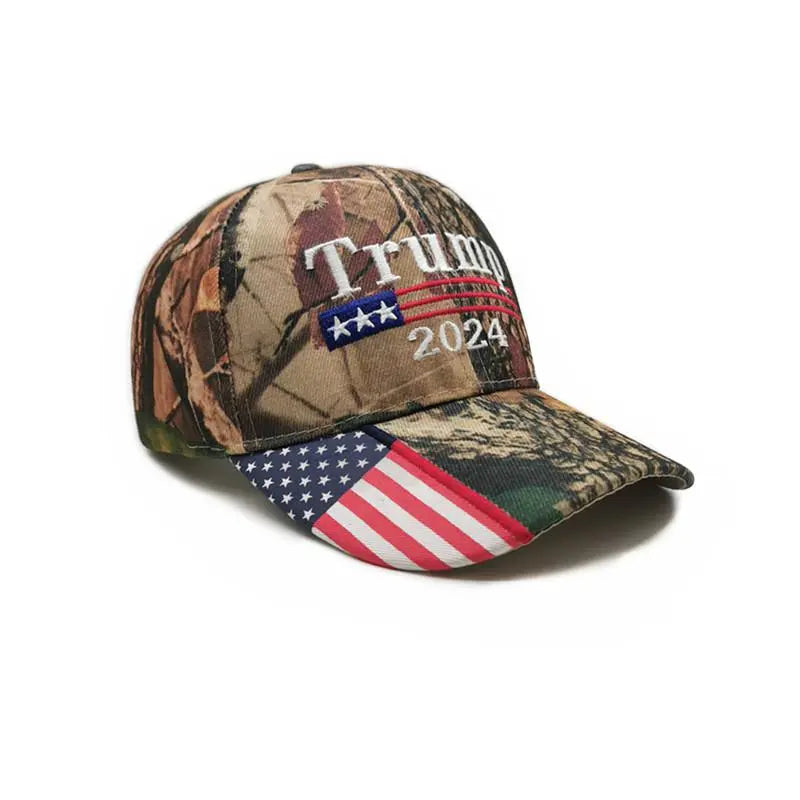 Trump 2024 Camouflage Usa Flag unisex Baseball Hats Make America Great Again President Maga Camo Embroidery Drop Cap for cycling-WAYBIKER