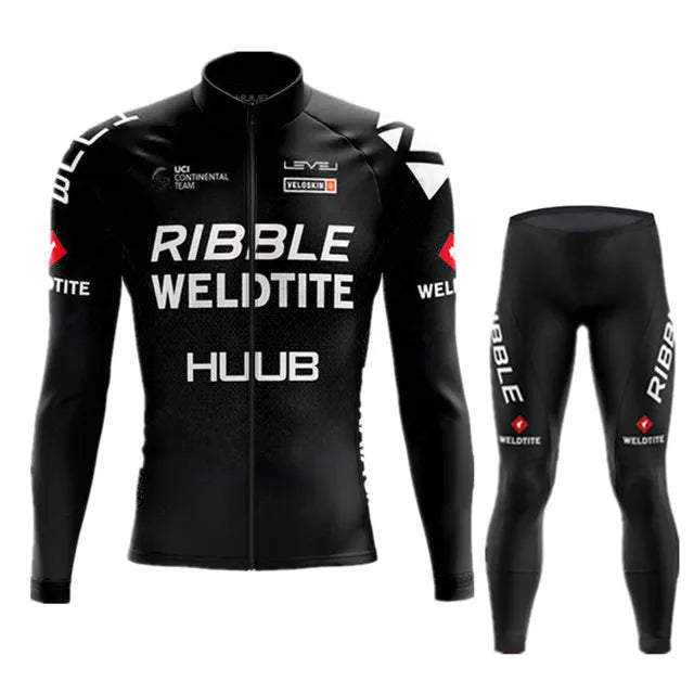 Autumn Cycling Jersey Set Long Sleeve Kit 2023 New HUUB Cycling Clothing Sports breathable Men Road Bike Suit MTB Pants Wear-WAYBIKER