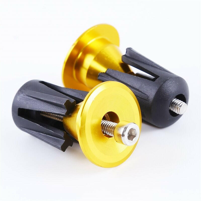 6 Colors 1 Pair Bicycle Handle Bar Cap End Plugs Bike Bicycle Aluminum Handlebar Grips Handle Bar Cap End Plugs Bicycle Parts-WAYBIKER